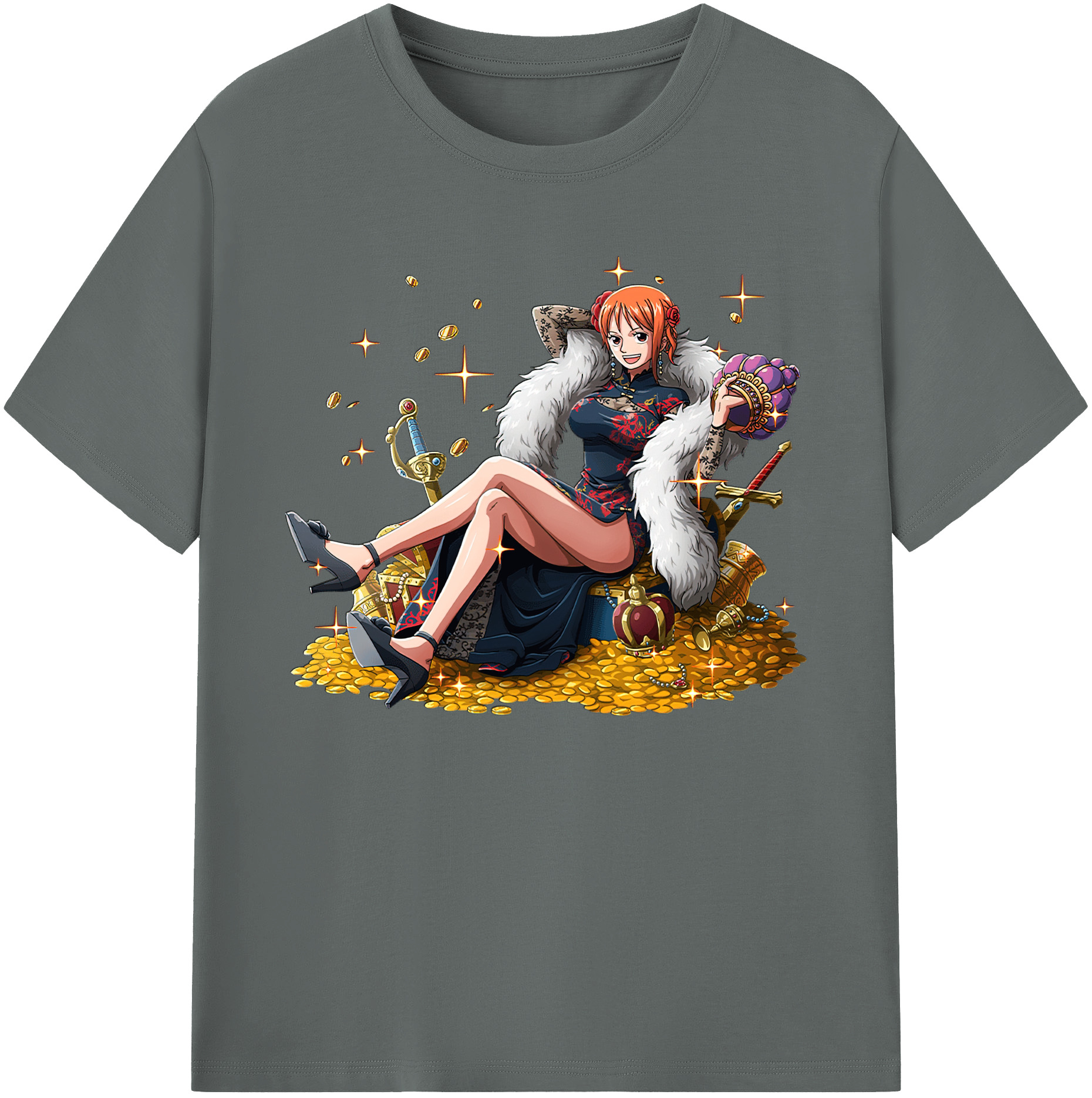 （画像用） ワンピース ナミ ONE PIECE Nami 綿100％ メンズ半袖Tシャツ｜肌触りやわらか＆通気性
